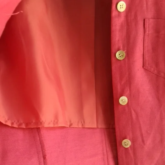 Emma James Hot Pink Blazer Short Sleeve and Linen Pant Suit Set - Picture 10 of 11